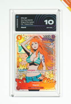 One Piece AiGrading 10 Nami #ST01-007 Foil Treasure Rare 2024 English - Image 1