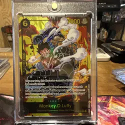 Namco One Piece CCG Monkey D. Luffy Foil Secret Rare Royal Blood OP10-118 7000 … - Image 1