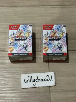 Pokemon Scarlet & Violet Prismatic Evolutions Booster Bundle 6 Packs (Lot of 2) - Image 1
