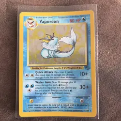 Vaporeon 12/64 Jungle Holo Rare - WOTC Pokemon Card LP Slight Warp No Creases - Image 1