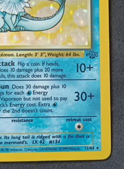 Pokemon TCG Vaporeon Jungle 12/64 Holo Rare Vintage WOTC Card - LP - Image 4