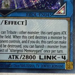 Yugioh! Altergeist Memorygant - BROL-EN045 - Secret Rare - 1st Edition Near Mint - Image 4