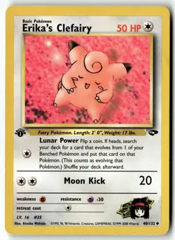 Pokemon Card Erika's Clefairy LP Gym Challenge 1st Edition Uncommon 40/132 - Image 1