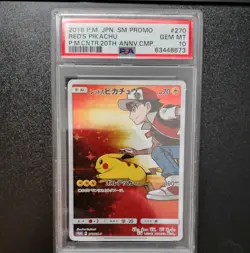 Red's Pikachu 270/SM-P PSA 10 Sm Promo Pokemon Card Game - Image 1