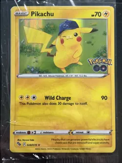 Pokemon Pikachu 028/078 Promo Holo Card Pokemon GO English Basic sealed - Image 2