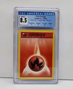 CGC 8.5 Fire Energy 98/102 SHADOWLESS 1999 Pokemon Base Set Card Graded Subgrade - Image 1