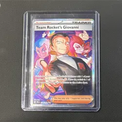 Pokemon Team Rocket's Giovanni 238/182 Full Art Holo Trainer Card - Image 1