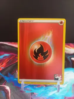 Pokemon Card Holo Fire Energy Prize Pack Stamped - Near Mint - Image 1