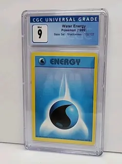 CGC 9 Water Energy SHADOWLESS 102/102 Base Set 1999 Pokemon Card Graded Mint - Image 1
