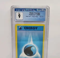 CGC 9 Water Energy SHADOWLESS 102/102 Base Set 1999 Pokemon Card Graded Mint - Image 2