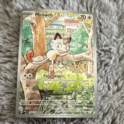 Pokemon Meowth 70 HP Rare Regular PFLN 106/094 Basic Fury Swipes Cat Card - Image 1