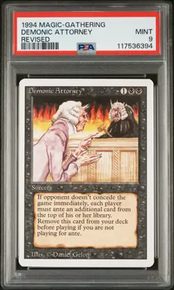 1994 MTG Revised Demonic Attorney - PSA 9 MINT - Image 1