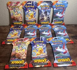 Lot Of 11 Surging Sparks Sleeved pokemon Booster Packs Sealed - Image 1