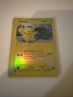 Pokemon TCG Pikachu 84/144 Skyridge Reverse Holo Rare Vintage E-Reader WOTC (MP) - Image 1
