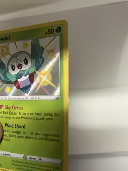 Pokemon: Rowlet SV001/SV122 - Shining Fates Shiny Vault Holo Rare - Image 3