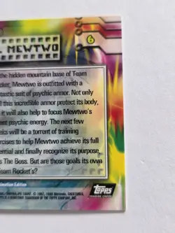 ​1999 Topps Pokemon Movie Mechanical Mewtwo #6 RAINBOW FOIL Blue Logo NM/Mint - Image 5