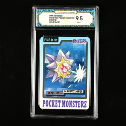 TQG 9.5 MINT+ 1997 Pokemon Bandai Carddass JPN Starmie No.121 - Image 1