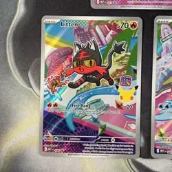 Pokemon First Partner MEP 043 Rowlet 044 Litten 045 Popplio - Black Star Promo - Image 3