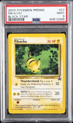 2000 POKEMON PROMO BLACK STAR #27 PIKACHU PSA 9 - Image 1