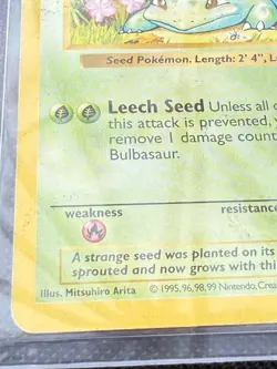 1999 Pokemon Bulbasaur Shadowless – Misprint + ‘Length Length’ Error - Image 3