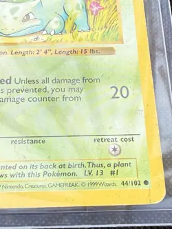 1999 Pokemon Bulbasaur Shadowless – Misprint + ‘Length Length’ Error - Image 4