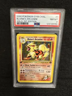 Pokemon Blaine's Arcanine Gym Challenge 1st Edition Holo Rare PSA 8 - Image 3
