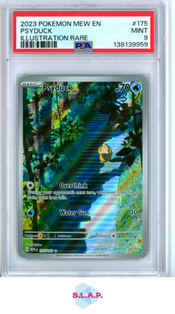 PSYDUCK ILLUSTRATION RARE POKEMON MEW EN-151 2023 175 PSA 9 - Image 1