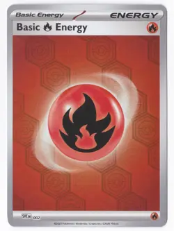 Pokemon Basic Fire Energy Shrouded Fable 002 Reverse Holo Common - NM - Image 1