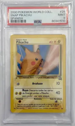 PSA 9 Snap Pikachu 26 Spanish Pikachu World Collection Pokemon - Image 1