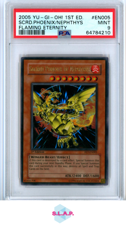 SACRED PHOENIX/NEPTHTHYS ULTRA RARE YU-GI-OH #EN005 2005 FET N/A EN PSA 9 - Image 1