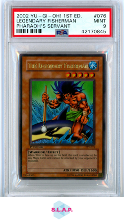 THE LEGENDARY FISHERMAN YU-GI-OH #076 2002 PHARAOH'S SERVANT N/A ENGLISH PSA 9 - Image 1