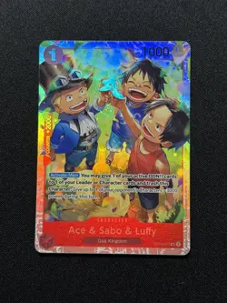 One Piece Ace & Sabo & Luffy OP13-007 Carrying On His Will Foil - Image 1