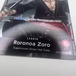 OP01-001 Roronoa Zoro Leader 25th Edition Parallel One Piece TCG English - Image 3