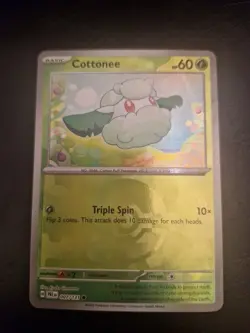 Pokemon TCG Cottonee Prismatic Evolutions Pokeball Reverse Holo Card 007/131 - Image 1