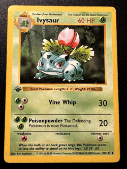 1st Edition Shadowless Ivysaur 30/102 Base Set Pokemon Card Rare HP - Image 1