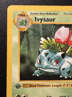 1st Edition Shadowless Ivysaur 30/102 Base Set Pokemon Card Rare HP - Image 3