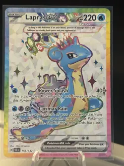 Pokemon TCG Stellar Crown Lapras EX Ultra Rare Holo Card 158/142 - Image 3