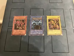 Egyptian God Cards GBI-001 002 003 Ra Slifer Obelisk Set Ultra Rare - Image 1