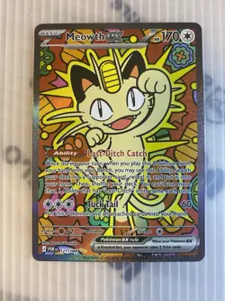 Pokemon Meowth EX Full Art 121/108 Basic Stage 170 HP 60 Attack Pokemon TCG Card - Image 1