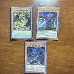 Yu-Gi-Oh! Hamon MP21, Slifer TN19, Exodia TN19 1st Ed Holo Card Lot - Image 1