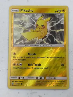 Pokemon Pikachu 66/236 Cosmic Eclipse Common Reverse Holo NM - Image 1