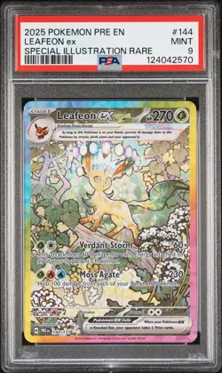 2025 POKEMON PRE EN-PRISMATIC EVOLUTIONS #144 LEAFEON EX PSA 9 - Image 1