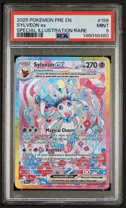 2025 POKEMON PRISMATIC EVOLUTIONS SPECIAL ILLUSTRATION RARE SYLVEON EX PSA 9 - Image 1