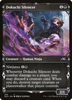 MTG Magic NEO Kamigawa Neon Dynasty - 1x EN NM 340 U Dokuchi Silencer - Image 1