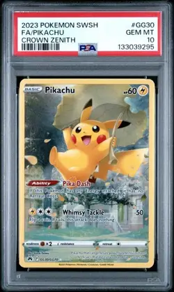 2023 POKEMON SWORD & SHIELD CROWN ZENITH GG30 PIKACHU PSA 10 GEM MINT - Image 1