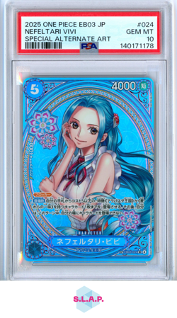 NEFELTARI VIVI ONE PIECE EB03-024 2025 HEROINES EDITION HOLO JAPANESE PSA 10 - Image 1