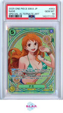 NAMI ONE PIECE EB03-053 2025 HEROINES EDITION HOLO JAPANESE PSA 10 - Image 1