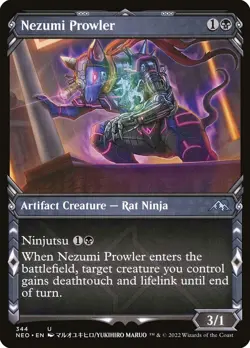 MTG Magic NEO Kamigawa Neon Dynasty - 1x EN NM 344 U Nezumi Prowler - Image 1