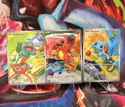 Pokemon TCG First Partner Illustration Collection Series 1 Kanto Gen 1 3x Cards - Image 1