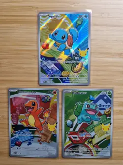 Pokemon TCG First Partner Illustration Collection Series 1 Kanto GEN 1 3x Cards - Image 1